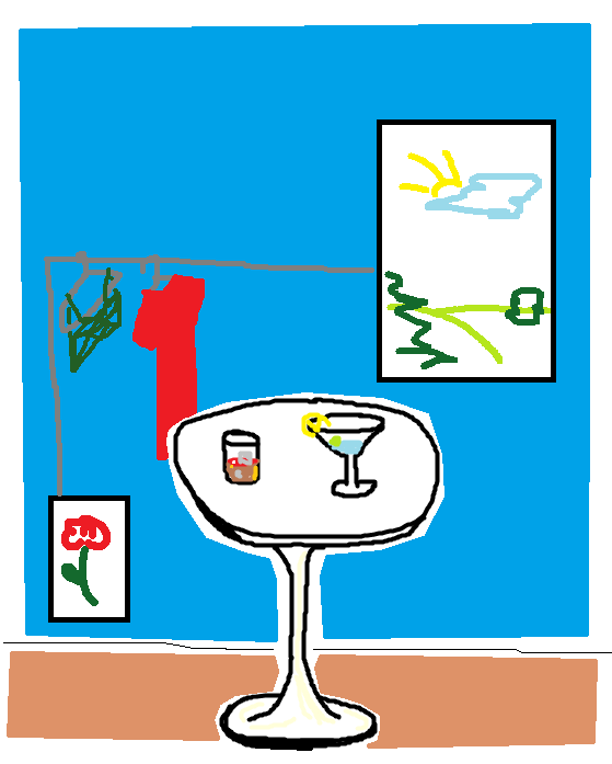 Winkelvitrine met kunst